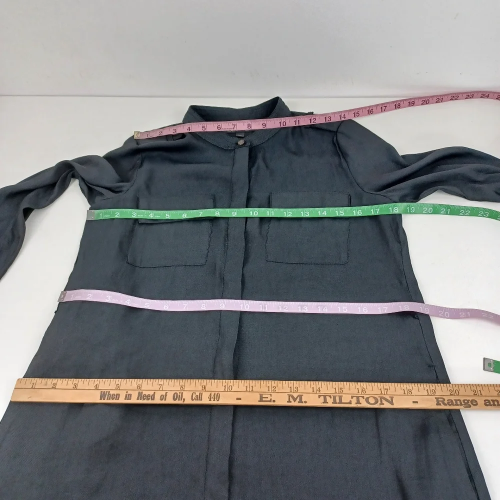 Banana Republic Soft Utility Maxi Dress Size 6 Minimalist Long Sleeve Pockets